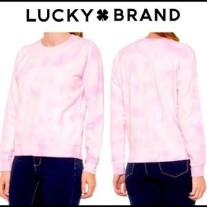 Lucky Brand pink and white tie dye sweatshirt.